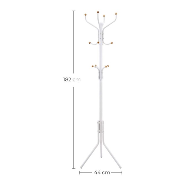 Μεταλλικός Καλόγερος 44 x 182 cm Χρώματος Λευκό Songmics RCR19W - 12 άτοκες δόσεις και 5% cash back