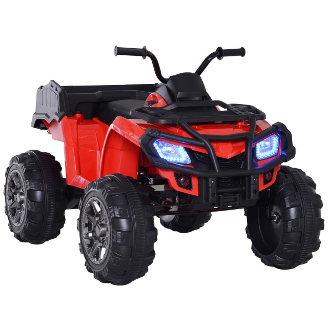 Homcom Mini Electric Quad Toy για παιδιά με φώτα και ήχους και αμορτισέρ κόκκινο 370-070