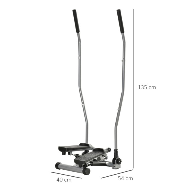 HOMCOM Stepper Handlebar Handles Step Fitness με οθόνη LCD για το σπίτι και το γυμναστήριο - Ασημί A90-281SR