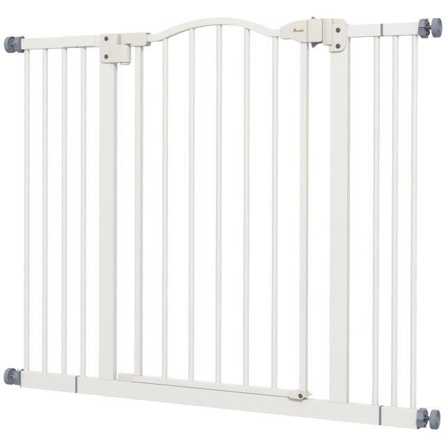 PawHut Extendable Dog Gate Χωρίς βίδες Ρυθμιζόμενη από 74-100 cm Ύψος 78 cm σε μέταλλο, λευκό D06-094V07WT