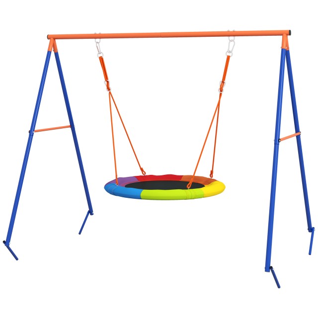 Outsunny Garden Nest Swing για 1-2 Παιδιά σε ενισχυμένο μέταλλο, 196x172x180cm, Πολύχρωμη