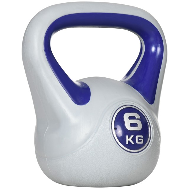 SPORTNOW Kettlebell 6kg με μαλακή επίστρωση και επίπεδη βάση σε PU και άμμο, 20x13x22cm, Μωβ A91-255V02VT