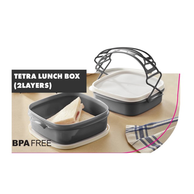 Πλαστικό Φαγητοδοχείο - Lunch Box 2 Επιπέδων 21.5 x 19.5 x 15.3 cm Herzberg HG-L795