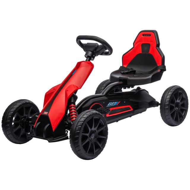 HOMCOM Pedal Go Kart για παιδιά 3-8 ετών με ρυθμιζόμενο κάθισμα και τροχούς EVA, 100x58x58,5 cm, κόκκινο μαύρο