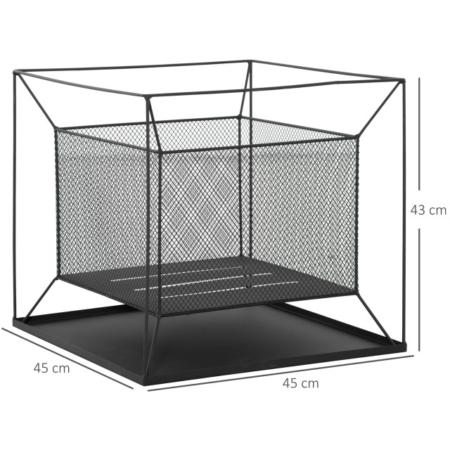 Outsunny Φορητό Ξύλο Φωτιά Κήπου με Πόκερ 45x45x43cm Μαύρο 842-214