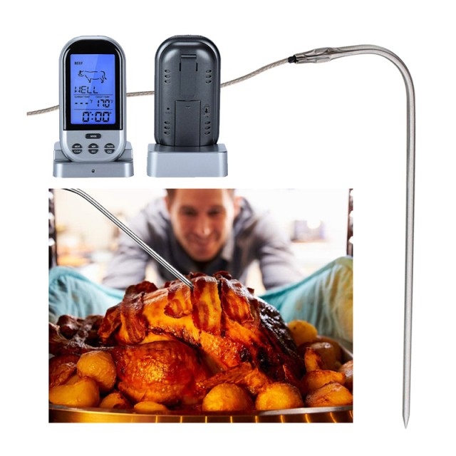 Ψηφιακό Θερμόμετρο Μαγειρικής από Ανοξείδωτο Ατσάλι με Φωτιζόμενη Οθόνη Hoppline HOP1001130