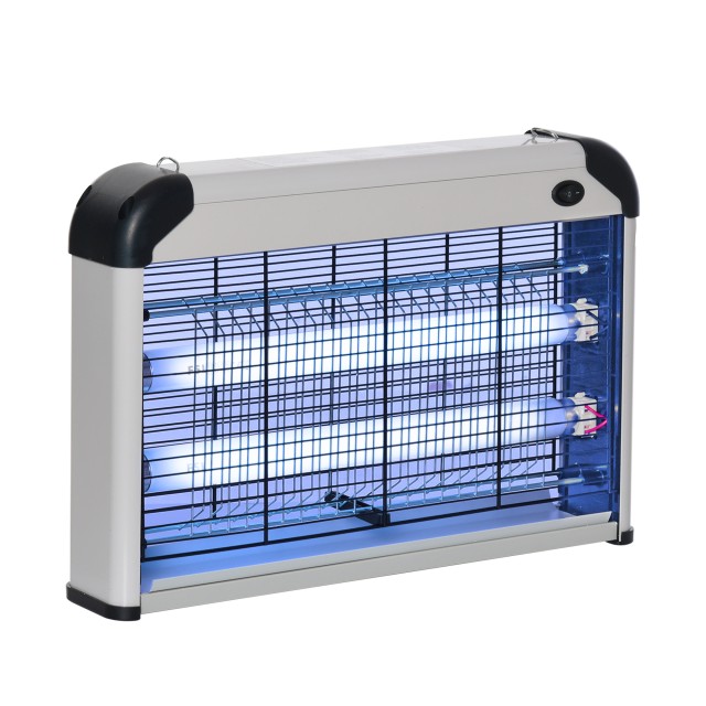 Outsunny Outsunny Outdoor and Indoor Insect Killer με Λάμπα LED Κουνουπιών για 60m², Electric Kunuto Killer 20W Silver