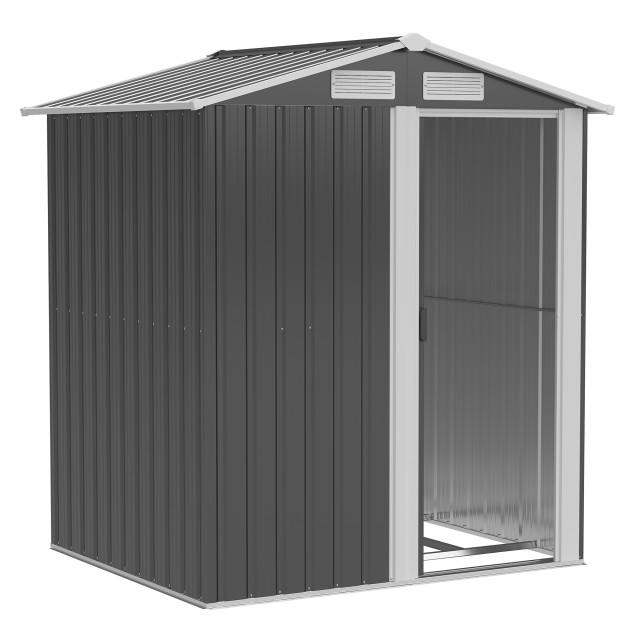 Outsunny Garden Shed Ατσάλινο εργαλειοθήκη, κεκλιμένη οροφή και 4 αεραγωγοί, 152x132x188cm