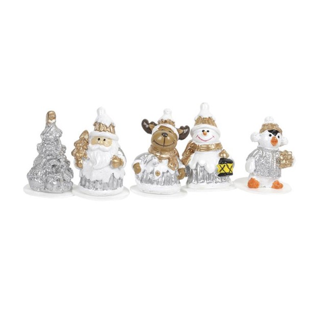 Σετ Χριστουγεννιάτικα Πλαστικά Διακοσμητικά Γλυκών - Toppers 5 τμχ Lily Cook KP5725