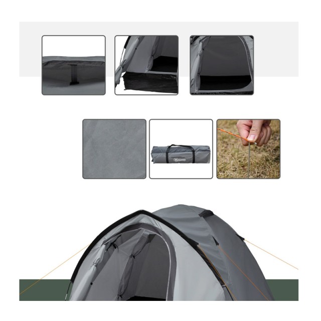 Σκηνή Camping 4 Ατόμων με Προθάλαμο 1000 mm 325 x 183 x 130 cm Outsunny A20-174