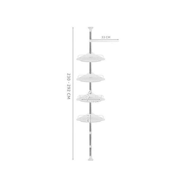 Τηλεσκοπικό Γωνιακό Ράφι Μπάνιου 230 - 292 cm SPM 6548