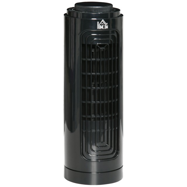 HOMCOM Column Fan Oscillating 3 Speeds and Low Noise, σε ABS και Χάλκινο, Ø11x32,5 cm, Μαύρο 824-060V90BK