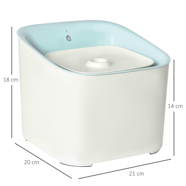 PawHut 3L Drinking Fountain for Cats and Dogs Αυτόματος διανομέας νερού με φίλτρο άνθρακα - Λευκό