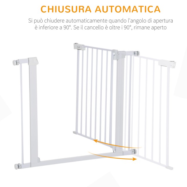 PawHut Dog Safety Gate, Push-Fit Ρυθμιζόμενο Πλάτος 75-96cm