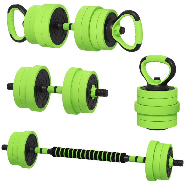 SPORTNOW Gym Weights Set 4 σε 1 από το σύνολο 40 κιλών, που μπορεί να χρησιμοποιηθεί ως Kettlebells, Dumbbells και Barbells A91-287V03GN