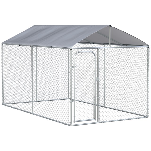 PawHut Metal Dog Kennel με υφασμάτινο κουβούκλιο Oxford και πόρτα κλειδώματος, 400x230x232 cm D02-049V03SR