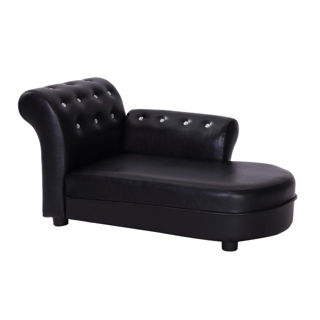 PawHut Dog Sofas Chaise Longue Ottoman για κατοικίδια, μαύρο, 82,5x45x41,5 cm D04-074BK