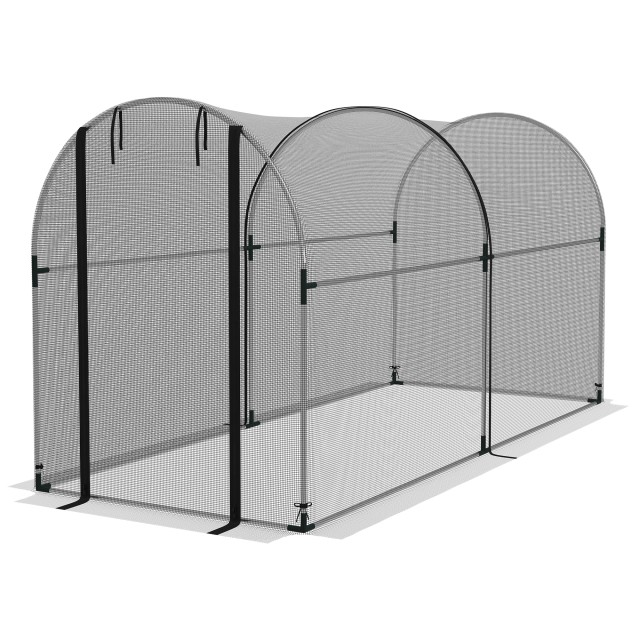 Outsunny Tunnel Net Plant Θερμοκήπιο με Αρθρωτή Πόρτα, 1,2x3x1,5m, Μαύρο