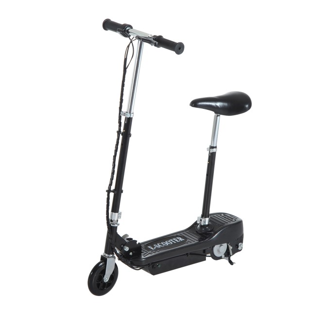 HomCom Electric Scooter με Πτυσσόμενη Σέλα για Παιδιά 120W, Μαύρο AA1-024BK